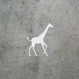 Decal Stickers of Giraffe Silhouette (White) (Set of 2) Luxury Weatherproof Vinyl Decal Stickers for Laptop Desktop Smartphone Car Dirt Bike Wall Room Mason Jar Bathtub - BICVER1505251WHW19Y24