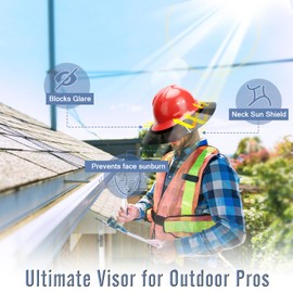 Blosail Hard Hat Sun Shade - Compatible with MSA V-Gard Full Brim Visor, Durable Visor for Outdoor Workers, Essential Helmet Accessory