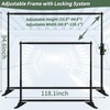 iElyiEsy Backdrop Banner Stand, 10x8FT Strengthen Heavy Duty Adjustable Step