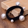 [Herbeluemily] ヘアゴム ヘアアクセサリー パール 黒ゴム ジャージヘアゴム ソフトヘアゴム 韓国風 3個セット