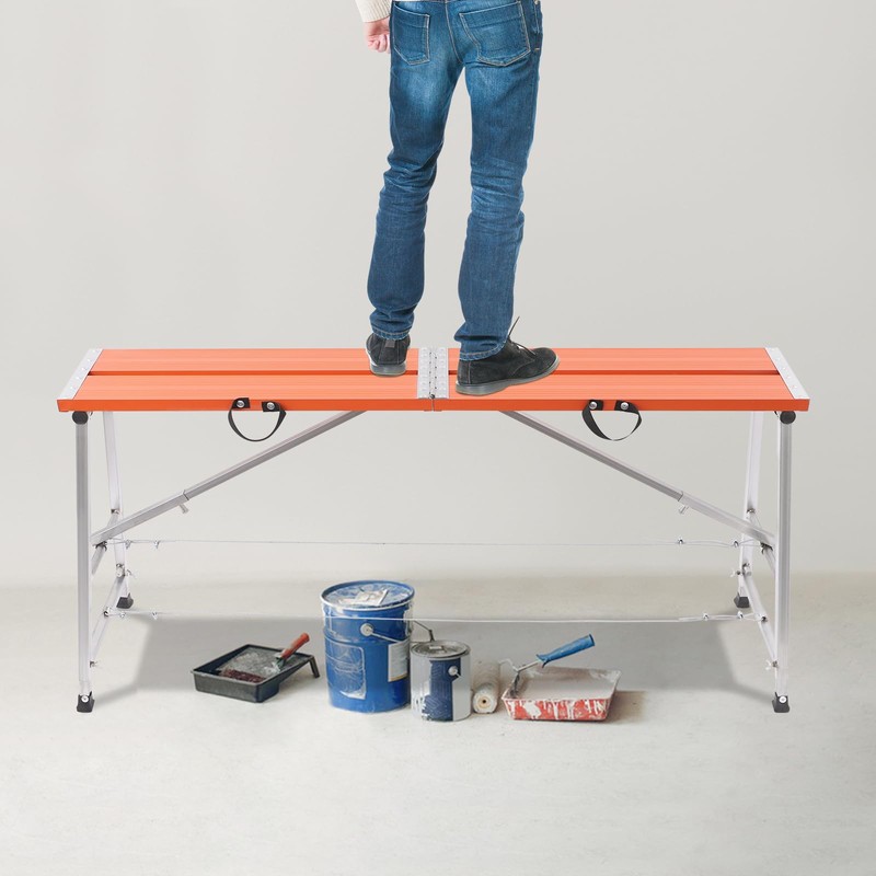 Work Platform 59"x 11" Portable Scaffolding Platform Adjustable Height 27.5"-47.2",