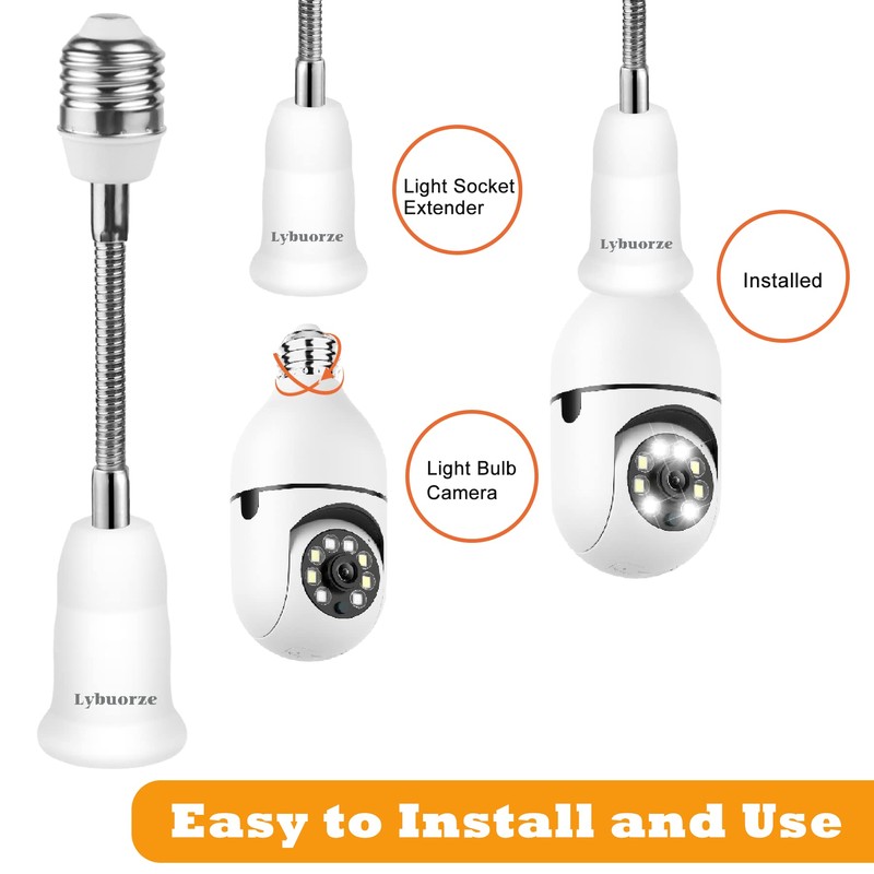 Lybuorze Light Bulb Extender Socket (2-Pack), 19 CM 7.5 Inch