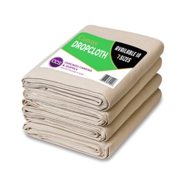 CCS Canvas Drop Cloth for Painting – Heavy Duty Cotton Duck Cloth Tarp for Curtains, Tablecloths, Backdrops – Washable & Reusable Floor Cover & Dust Sheet for Furniture (6-Pc, 4x12 Ft)