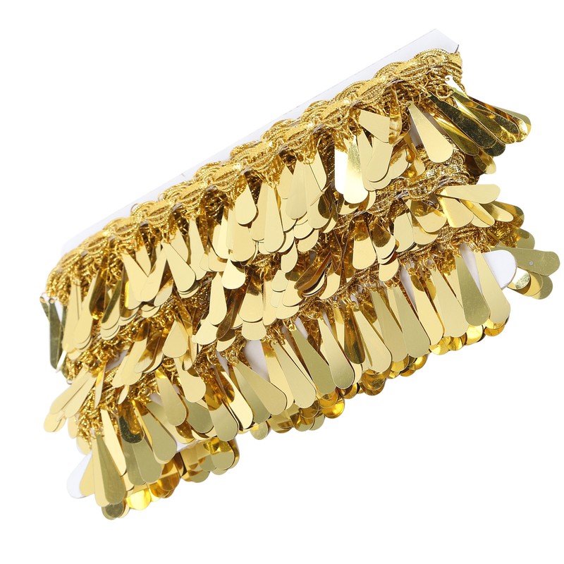 Waist Chain Gold Metal Applique Glitter Elastic Sequin Water Drop