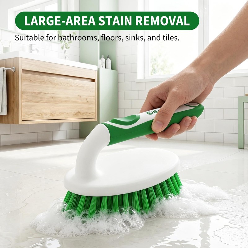 Scrub Brush Set of 4 Pack, Heavy Duty Shower Cleaning