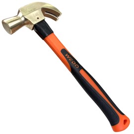WEDO Non-Sparking Claw Hammer 8oz(1/2lb), Spark-free Safety Claw Hammer, Aluminum Bronze, Die-Forge, Corrosion Resistant, DIN Standard, 280mm Length