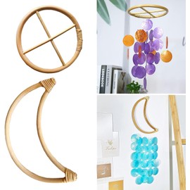 Brown Wind Chime Circles,DIY Wind Chimes, Long Lasting House Garden Wind Wind Chime Parts Transparent Top ，Circles of Wind Chime or Frames， Round Wind Chimes Patio, Lawn and Garden Outdoor Décor