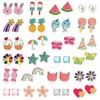 24 Pairs Hypoallergenic Stud Earrings Set for Girls Cute Stainless