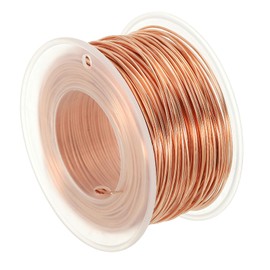 PATIKIL 150.92 Feet Solid Bare Copper Wire,20 Gauge 99.9% Pure Copper Wire 0.8mm Soft Beading Wire Metal Plant Stem Ties for Jewelry Craft (46m)