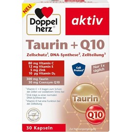 Doppelherz Taurine + Q10 - Cell Protect - Vitamin C + E contribute to the protection of cells from oxidative stress - 30 capsules