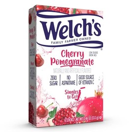 SINGLES TO GO! Welch's Singles To Go Drink Mix Cherry Pomegranate, 6 Boxes with 6 Packets Each- 36 Total Servings