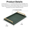 XIGEXIGE Green Decorative Serving Tray,Rectangular Tray for Coffee Table,Faux Leather