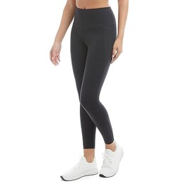 Danskin Women's High Rise Bonded 7/8 Leggings, Black Salt, Small