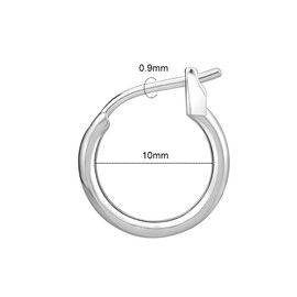 AoedeJ 925 Sterling Silver Hoop Earrings Silver Huggie Earrings Clip On Hoop Earrings Hypoallergenic Earrings for Women Men (10mm)