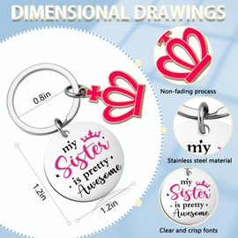 Best Sister Ever Gifts Funny Sisters Birthday Gift from Sisters Adult Brother Charming Christmas Gifts Ideas for Women Girls Perfect My Sister is Pretty Awesome Keychain Accessories Presents