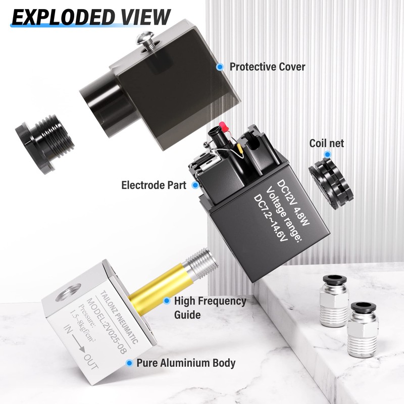 TAILONZ PNEUMATIC 1/4 inch NPT 12V 2 Position 2 Way