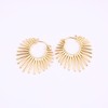 BaubleStar Sunburst Hinged Hoop Earrings Gold Trendy Statement Chunky Thin
