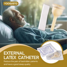 30 Pcs Latex Catheter with Adhesive Strips, External Self Sealing Leak-Proof, Easy to Use and Comfortable for Male (40mm)