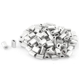 TOP-VIGOR 100Pcs 0.5mm Oval Aluminum Sleeves Clamps, Aluminium Wire Rope Clamp Crimping Loop Sleeves Clip for Fixing Steel Wires, Ropes, And Electrical Wires