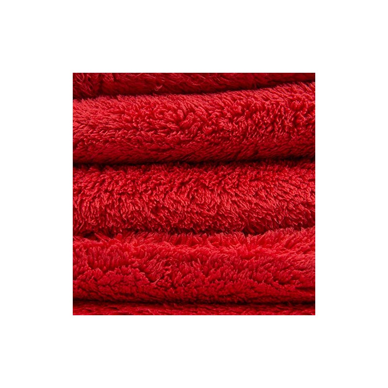 Chemical Guys Toalla de Microfibra sin Bordes, roja, 16" x