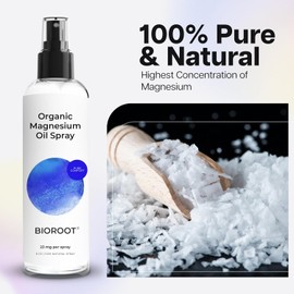 Organic Magnesium Spray - 8oz (2-Pack) - 100% Pure Magesium Oil, Fast Absorbent, Magnesium Spray for Feet & Body, USP Grade
