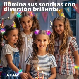 YATAIA 12 Piezas Goma Elásticas Led Light Pelo Coleteros LED Para Pelo Pelo Que Brillan En La Oscuridad,Scrunchies Para Fiestas Rave De Neón/Disfraces