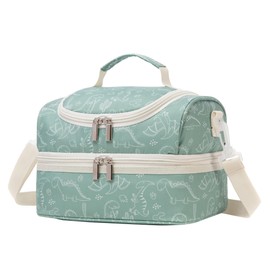 Insulated Kids Dual Compartment Lunch Bags Tote for Girls Boys Toddler Lunch Boxes Pre-School Toddler Kindergarten Picnic Camp Food Cooler Thermal with Strap