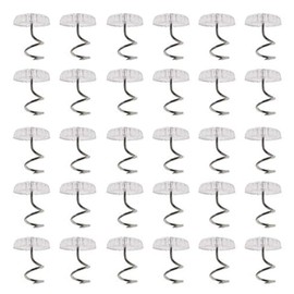 Ruwado 12 Pcs Twisty Pins Clear Head Screws Fasteners for Upholstery Slipcovers Bed Skirts Sofa Car Van Home Furniture Hold Bed Skirts in Place Without Damage (50)