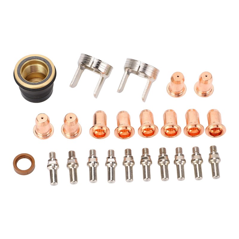 Plasma Cutter Tip Electrode Nozzle Bracket Cover Set, 24 Piece