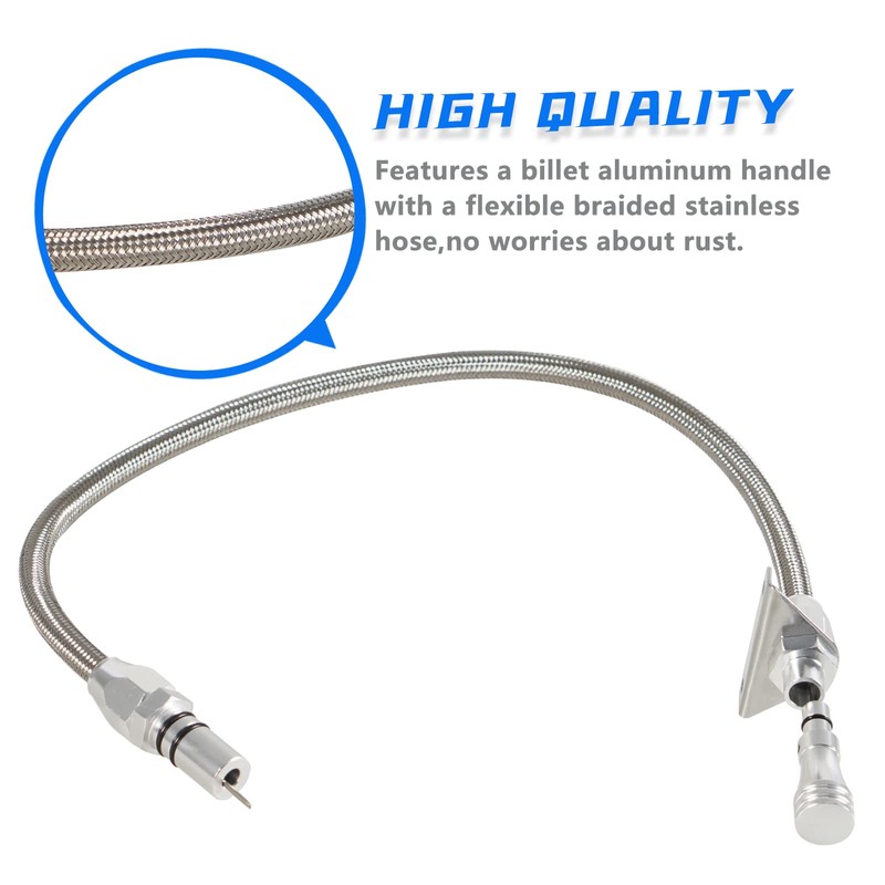 YESHMA Transmission Dipstick Stainless Braided Hose TH350 TH-400 700R4 Tranny