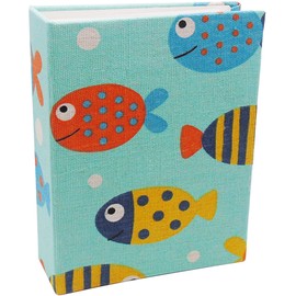 Dankeler Kids Photo Album, 100 Pockets 5x7 Picture Album, Slip-in Linen Cover Photo Album Book for Boys, Girls, Family(Fish)