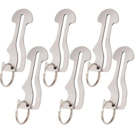 BEANPRECOY 6Pcs Stainless Steel Shopping Trolley Remover - Portable Token With Aluminum Alloy Key Ring for Supermarket and Convenience Store Unlock