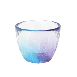 World Creation 30509 Indigo Flowers, Multicolored Glass, Morning Burning, Size: Approx. φ3.3 inches (8.5 cm), H2.6 inches (6.5 cm)