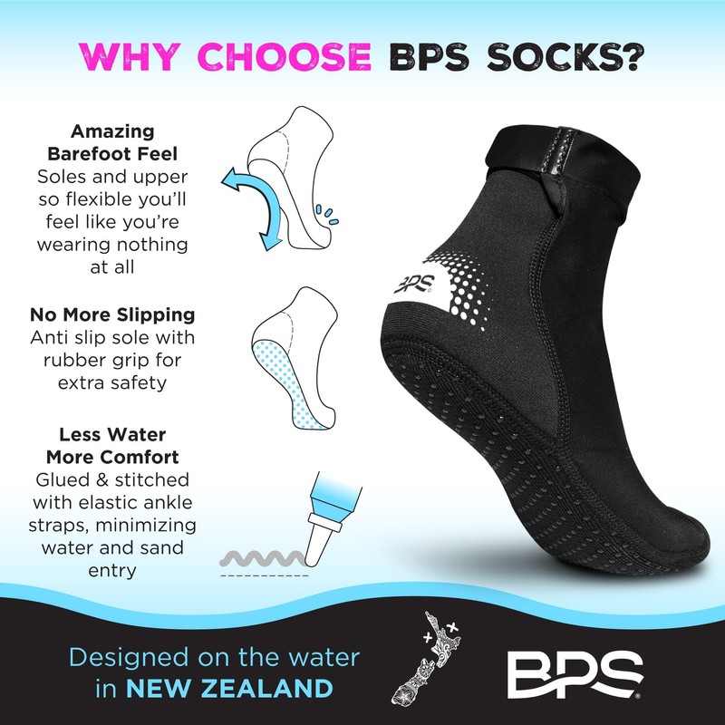 BPS 'Second Skin' Water Socks (Black - Low Cut V2,