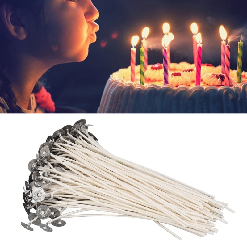 Wnesy Pabilos para Velas, algodón preencerado con núcleo de algodón