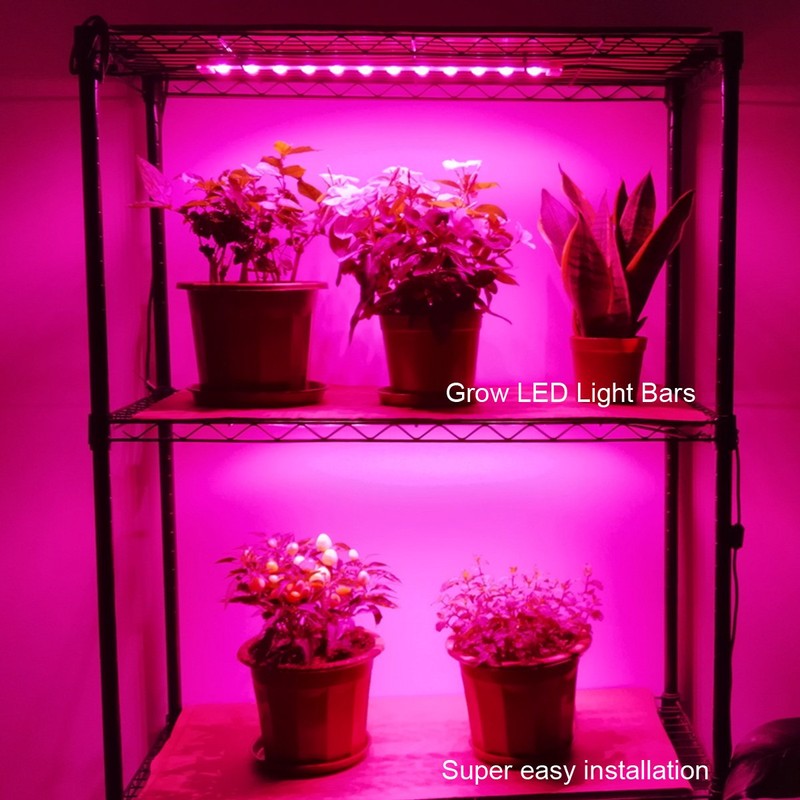 Litever Grow Light Strip Kit 36W with Timer, 4 pcs