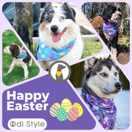 Odi Style Easter Dog Bandana for Large Dogs - 2 Pack, Cute Dog Easter Bandanas, Easter Dog Costume Bandanas for Medium, Large Dogs, Easter Outfit