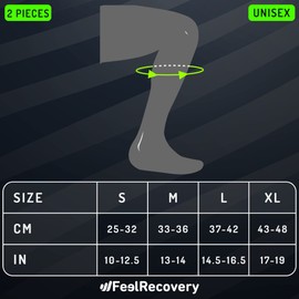 Pack of 2 Compression Calf Bandage for Men & Women - Calf Stockings for Muscle Fibre Tear, Runners, Shin Splints & Cramps - Compression Stockings Sports - Breathable & Non-Slip, black