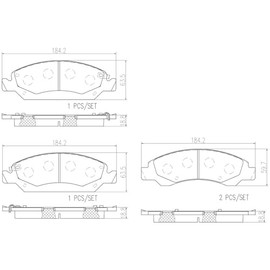 BREMBO Balatas Cerámicas Delanteras Compatible con GMC SIERRA de 2012 a 2018