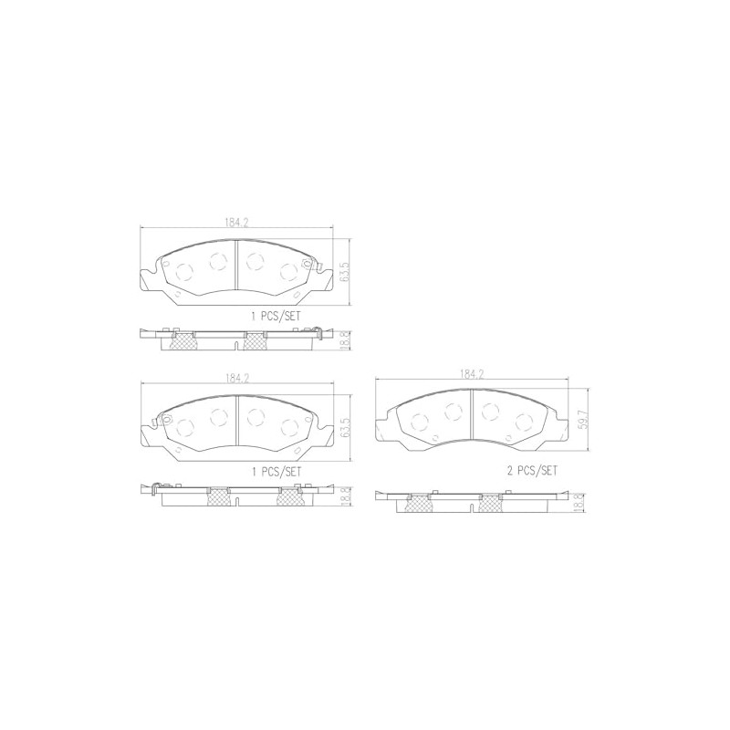 BREMBO Balatas Cerámicas Delanteras Compatible con GMC SIERRA de 2012