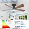 Depuley Small Ceiling Fan with Lights: 42-Inch Flush Mount Fan