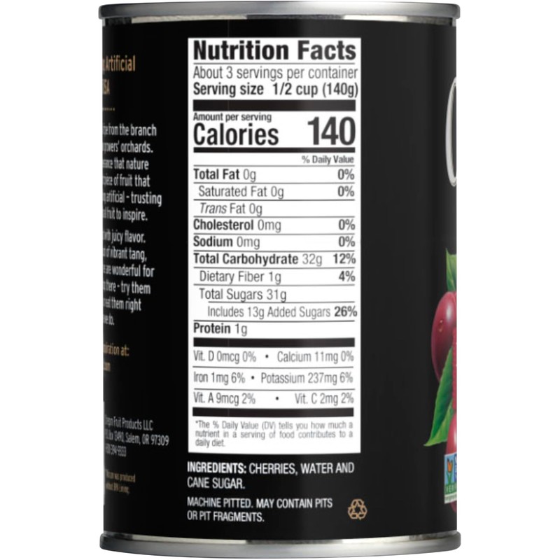 Oregon Specialty Fruit, Dark Sweet Cherries, Pitted, All-Natural,15 Ounce (Pack
