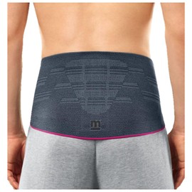 medi Lumbamed Plus Back Brace for Men - Lumbar Support Brace for Stabilisation with Vario-Flex Pad - Colour: Silver - Size: IV - Moisture Regulating and Breathable