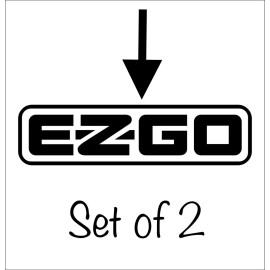 Ez-Go EZ GO Vinyl Decal Stickers 12” White - Set of 2 - Golf Cart replacement