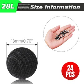 YIEMI Fabric Cloth Covered Button,18mm Sewing Buttons with Metal Shank Buttons for Crafts,Clothes Sewing (Black,24pcs)