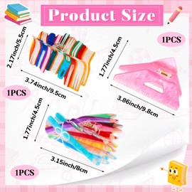 Yuxung 3 Pcs Book Pencil and Ruler Hair Claw Clips Back to School Teacher Clips Cute Jaw Barrettes for Women Teachers Appreciation Gift Thick and Thin Hair Accessories