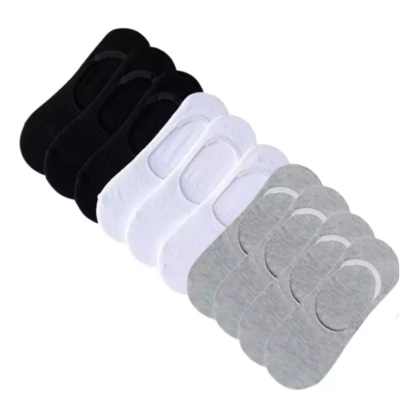 Generic Calcetines Invisibles Blanco Negro Gris Tin 10 Pares Algodón