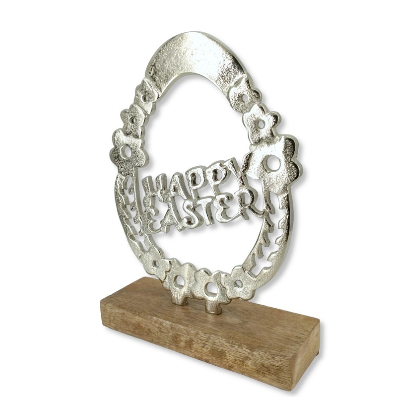 Wooden and Metal Easter Decoration Wood and Metal Easter Egg