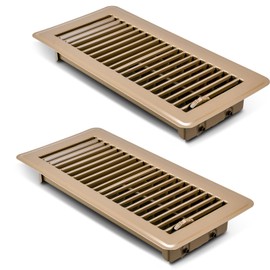 4" x 10" Floor Vents, 2 Pack Air Vent Covers for Home Floor Wall Ceiling, Heavy Duty Steel Floor Registers, Grilles & Vents - Brown