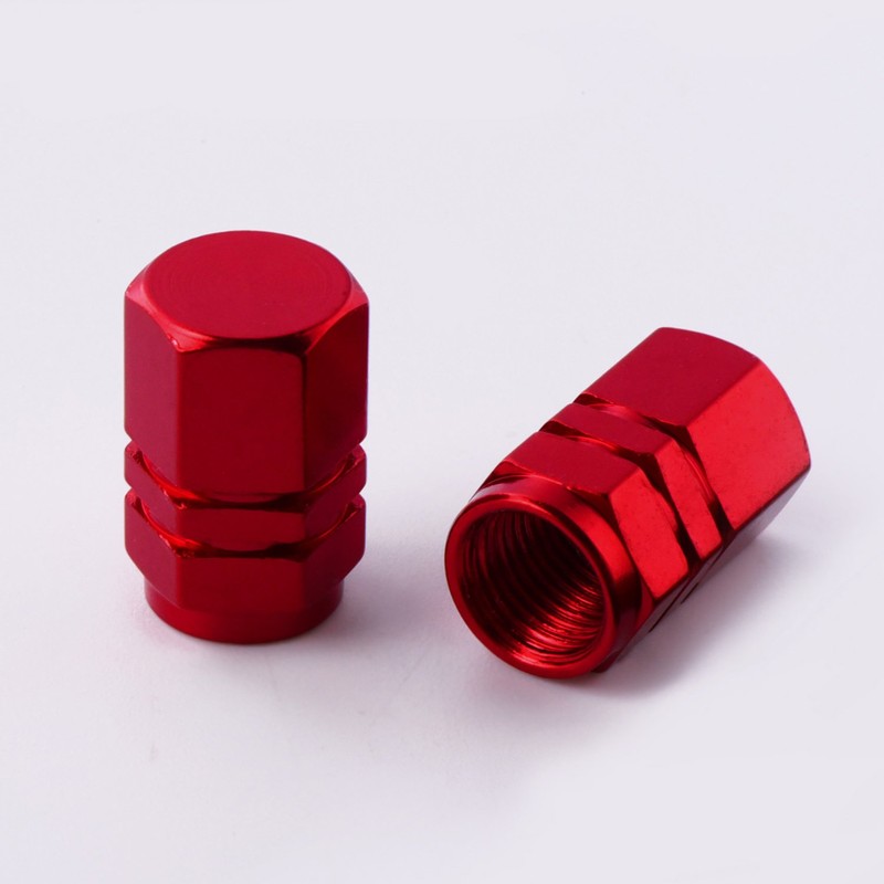 EBOOT 8 Pcs Red Tire Stem Valve Caps Wheel Valve